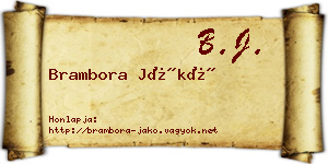 Brambora Jákó névjegykártya